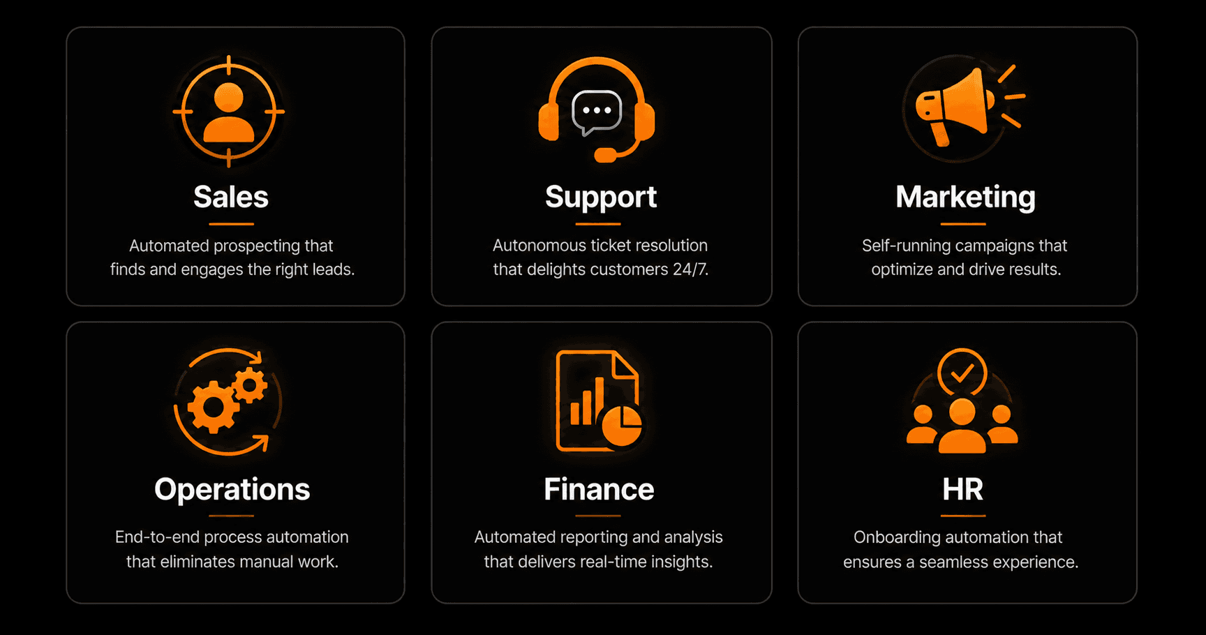 Agentic AI transforming sales, support, marketing, operations, finance, and HR