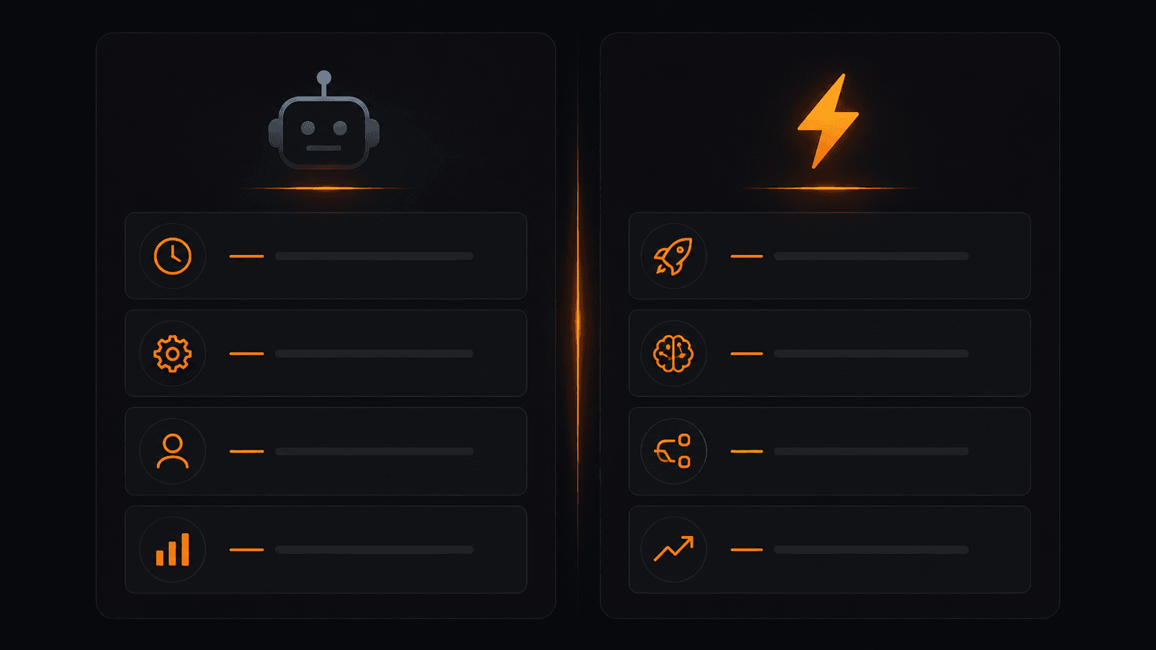 Side-by-side comparison table of RPA vs workflow automation